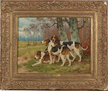 Hounds by 
																			Georges Frederic Rotig